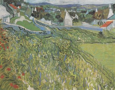 Vincent Van Gogh Vineyard with a View of Auvers (nn04) china oil painting image